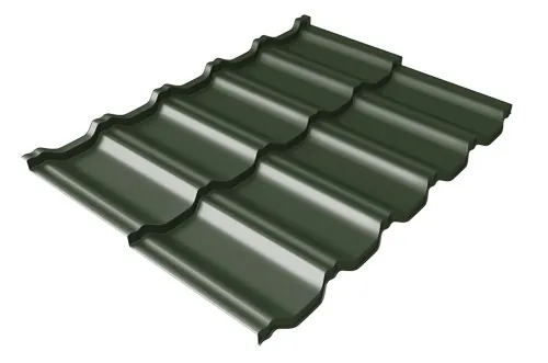 Металлочерепица модульная Квинта Uno Grand Line c 3D резом 0,5 GreenСoat Pural Matt RR 11 темно-зеленый (RAL 6020 хромовая зелень) купить в Туране