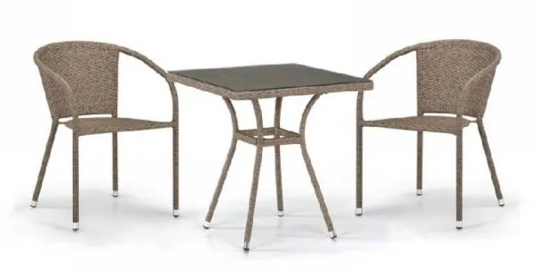 Комплект плетеной мебели AFINA из иск. ротанга T282BNT/Y137C-W56 Light Brown 2Pcs купить в Туране
