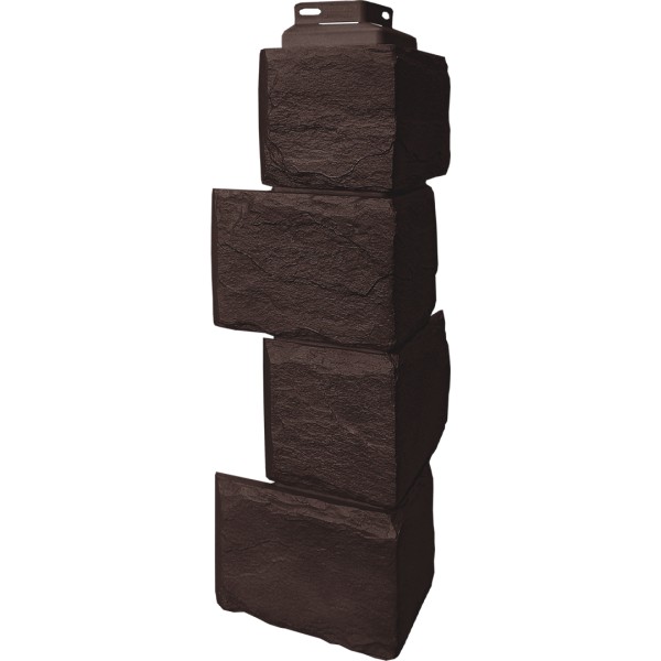 Цокольный сайдинг FineBer – Серия “Камень природный”, Угол наружный Коричневый купить в Туране