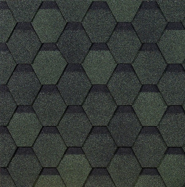 Гибкая черепица EURASIA Docke, Коллекция ШЕСТИГРАННИК Зелёный купить в Туране