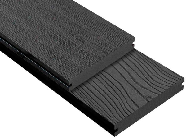Террасная доска ДПК Outdoor 3D полнотелая STORM/OCEAN BLACK черная купить в Туране