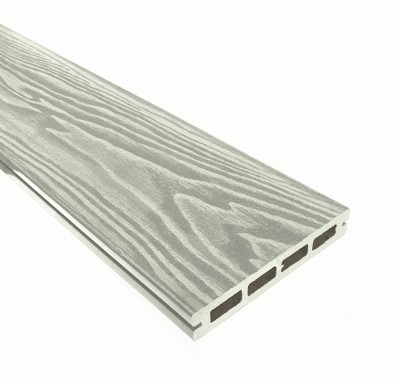 Террасная доска из ДПК Terrapol Смарт 3D Пустотелая с пазом Дуб беленый