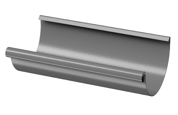 Желоб полукруглый D125 3 м Döcke STAL PREMIUM Графит, (RAL 7024) купить в Туране