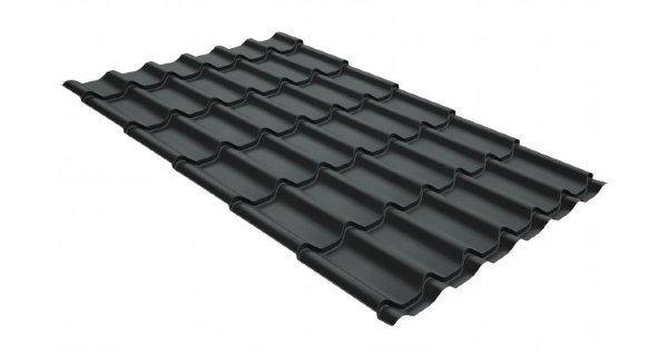 Металлочерепица классик GL 0,5 GreenCoat Pural Matt RR 23 темно-серый (RAL 7024 мокрый асфальт) купить в Туране