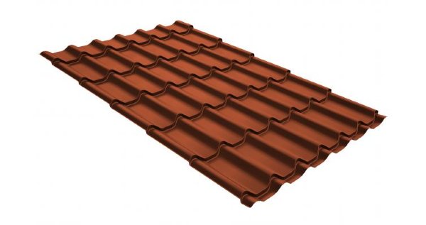 Металлочерепица классик GL 0,5 GreenCoat Pural RR 750 кирпично-красный (RAL 8004 терракота) купить в Туране