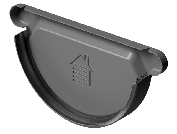 Заглушка желоба D125 Döcke STAL PREMIUM Графит, (RAL 7024) купить в Туране