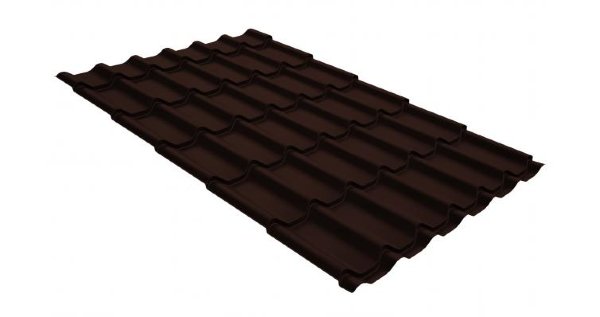 Металлочерепица классик GL 0,5 GreenCoat Pural RR 887 шоколадно-коричневый (RAL 8017 шоколад) купить в Туране