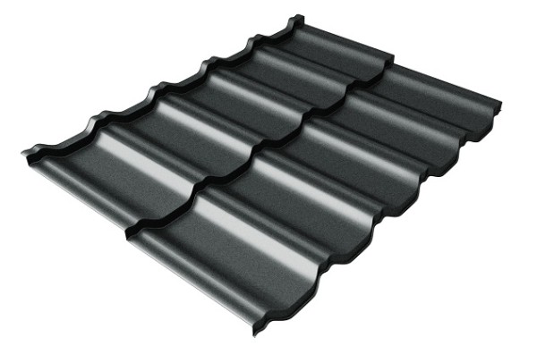 Металлочерепица модульная Квинта Uno Grand Line c 3D резом 0,5 Satin RAL 7016 антрацитово-серый купить в Туране