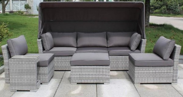 Диван-Трансформер AFINA плетеный из иск. ротанга AFM-320G Grey купить в Туране