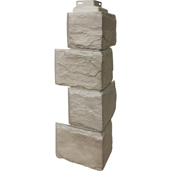 Цокольный сайдинг FineBer – Серия “Камень природный”, Угол наружный Песочный купить в Туране