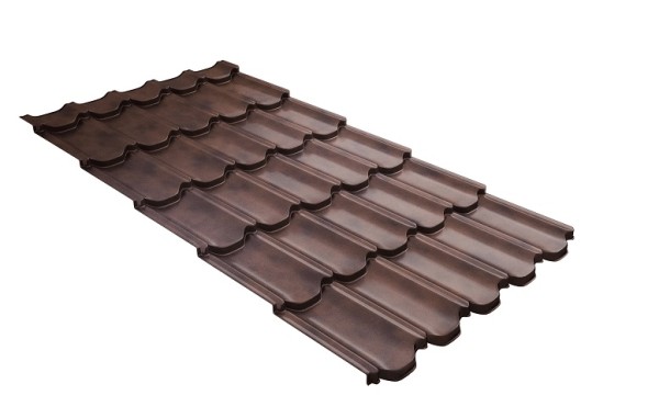 Металлочерепица квинта плюс с  3D резом 0,45 Safari Twincolor Brown купить в Туране
