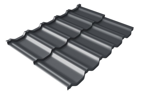 Металлочерепица модульная Квинта Uno Grand Line c 3D резом 0,5 Rooftop Matte RAL 7024 мокрый асфальт купить в Туране