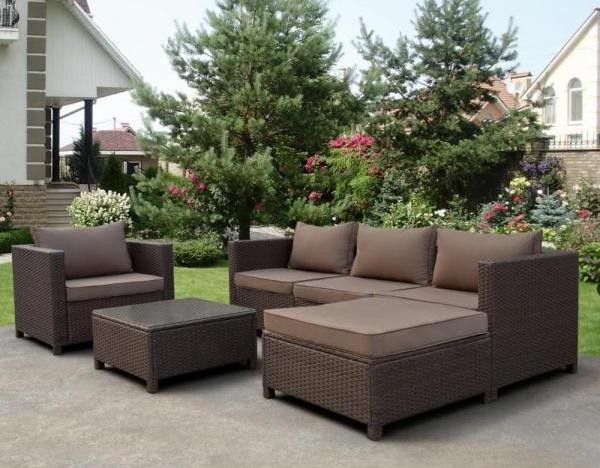 Комплект мебели AFINA плетеной из иск. ротанга YR821A Brown/Beige купить в Туране