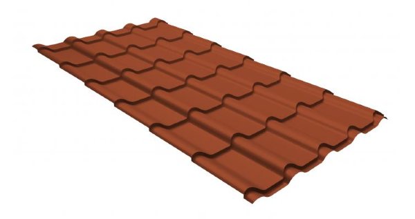 Металлочерепица камея GL 0,5 GreenCoat Pural RR 750 кирпично-красный (RAL 8004 терракота) купить в Туране