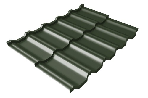 Металлочерепица модульная Квинта Uno Grand Line c 3D резом 0,5 GreenСoat Pural RR 11 темно-зеленый (RAL 6020 хромовая зелень) купить в Туране