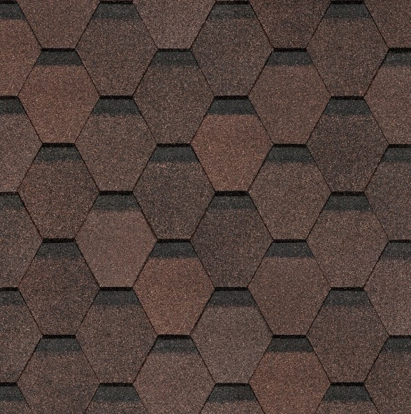 Гибкая черепица Docke, коллекция Шестигранник Коричневый купить в Туране