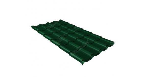 Металлочерепица камея 0,5 Satin RAL 6005 зеленый мох купить в Туране