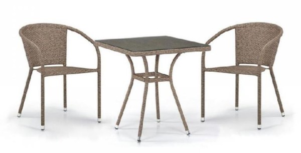 Комплект плетеной мебели AFINA из иск. ротанга T282BNT/Y137C-W56 Light Brown 2Pcs купить в Туране