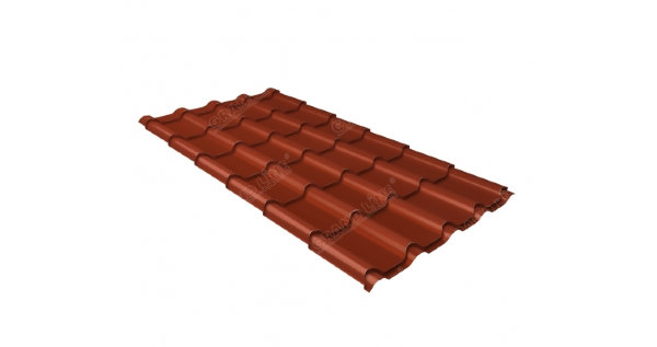 Металлочерепица камея 0,5 Satin RAL 8004 терракота купить в Туране