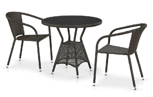 Комплект плетеной мебели AFINA из иск. ротанга T707ANS/Y137C-W53 Brown 2Pcs купить в Туране
