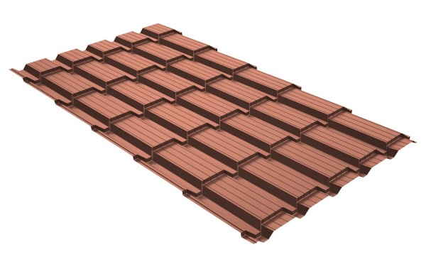 Металлочерепица GL квадро профи 0,5 Quarzit Cuprum Steel купить в Туране