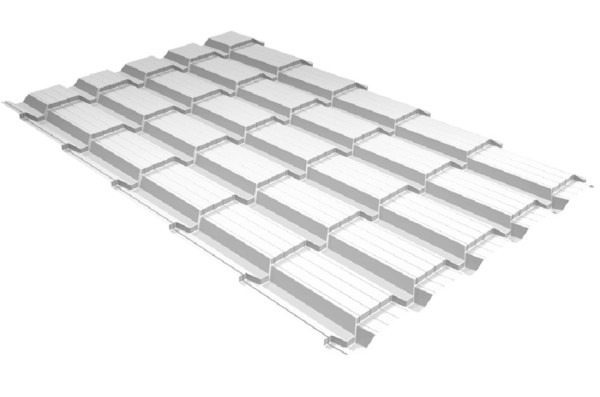 Металлочерепица GL квадро профи 0,5 Satin RAL 9003 сигнальный белый купить в Туране