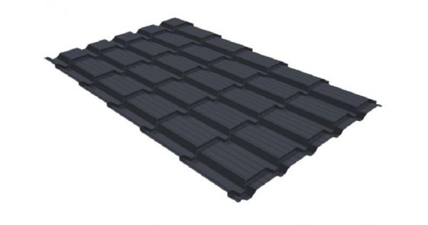 Металлочерепица GL квадро профи 0,5 GreenCoat Pural RR 23 темно-серый (RAL 7024) мокрый асфальт купить в Туране