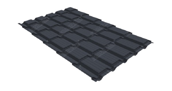 Металлочерепица GL квадро профи 0,5 Satin RAL 7024 мокрый асфальт купить в Туране