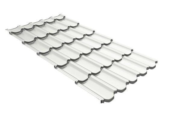 Металлочерепица квинта плюс с 3D резом 0,5 Satin RAL 9003 сигнальный белый купить в Туране