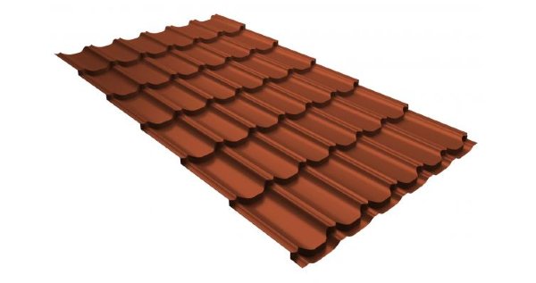 Металлочерепица квинта плюс 0,5 GreenCoat Pural RR 750 кирпично-красный (RAL 8004 терракота) купить в Туране